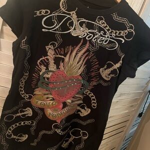 Edgy Black Graphic Short Sleeve Tee